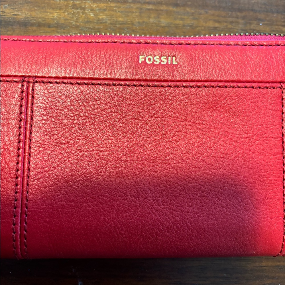 Fossil Red Leather Wallet